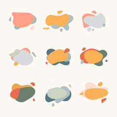 Set of abstract modern graphic elements. Dynamical colored forms. Abstract banners with flowing liquid shapes. Template for the design of a logo, flyer or presentation. Vector.