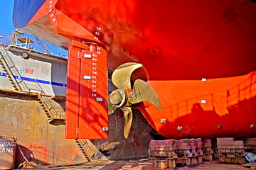 Tanker vessel at dry dock / shipyard