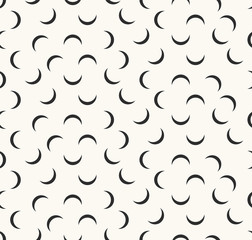 Seamless trendy feshion pattern with black moons. Vector simple minimalistic background