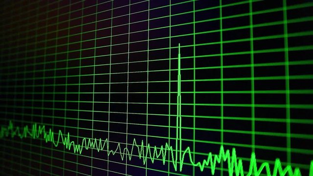 Oscillogram on PC screen, text and graphical information