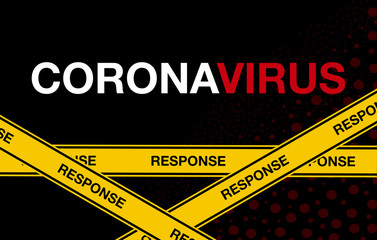 coronavirus or covid-19 graphical design element illustrating the response to the virus