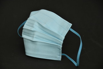 Homemade blue Cotton Face Masks ,Coronavirus mask  ,COVID-19