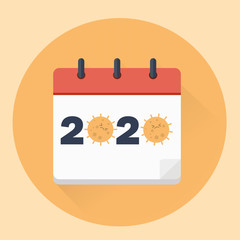 Vector Illustration.  2020 Calendar. Covid-19 concept.