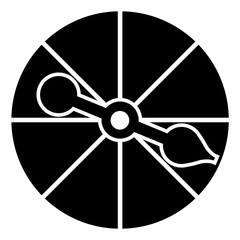 retro board game spinner in black and white