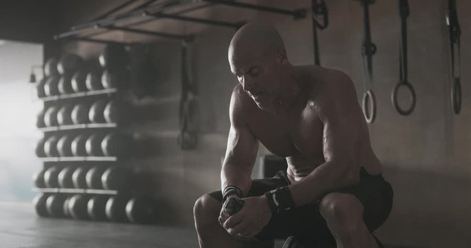Man Recovering during gym session