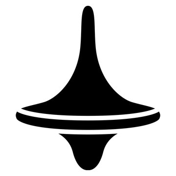 Simple spinning top in black and white