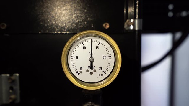 Industrial Barometer with based. Manometer precise instrument in laboratory