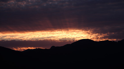 sunset in mountains