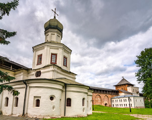 Fototapeta na wymiar Intercession of the Theotokos Church at Novgorod Detinets in Great Novgorod, Russia