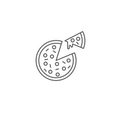 Pizza vector icon symbol food isolated on white background