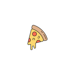 Pizza vector icon symbol food isolated on white background