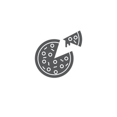 Pizza vector icon symbol food isolated on white background