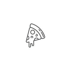 Pizza vector icon symbol food isolated on white background