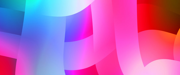 Abstract background with colorful gradient. Vibrant graphic wallpaper with stripes design. Fluid 2D illustration of modern movement.