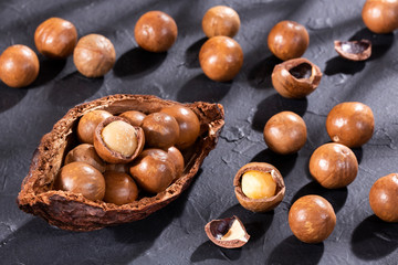 Macadamia nuts in the bowl - Macadamia integrifolia