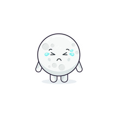 Cute Moon Character With A Sad Expression
