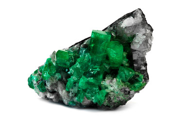emerald crystals natural gemstone for jewelry , stone gem high quality rough and raw - obrazy, fototapety, plakaty