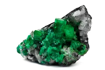 Poster emerald crystals natural gemstone for jewelry , stone gem high quality rough and raw © photoworld