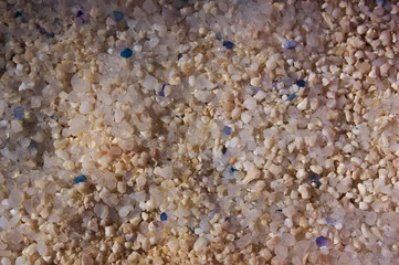 Close-up of silica sand ready for use as sanitary stones