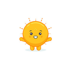Cute Sun Character With Happy Expressions