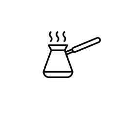 Coffee cezve line icon. Vector illustration. 