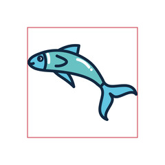 Isolated fish fill style icon vector design