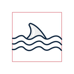 Isolated shark fin fill style icon vector design