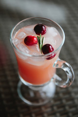 Festive Drink with garnish in Clear Glass