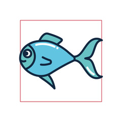 Isolated fish fill style icon vector design