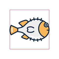 Isolated fish fill style icon vector design