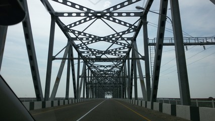 bridge, road, architecture, steel, river, sky, structure, water, metal, blue, iron, transportation, city, bay, railway, highway, travel, construction, bridges, span