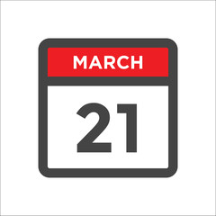 March 21 calendar icon with day of month