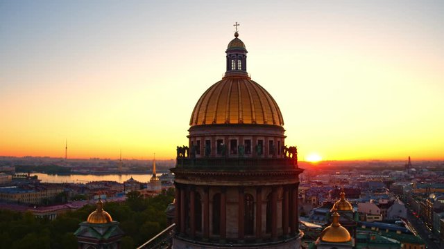 beautiful landscape view of Saint Petersburg from a drone