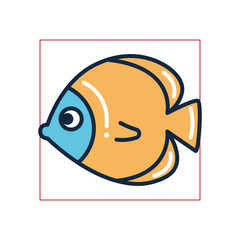 Isolated fish fill style icon vector design