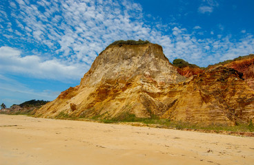 Colorful cliffs on the beaches of Coruripe, Alagoas, Brazil on December 12, 2005