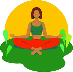 woman meditating in lotus pose