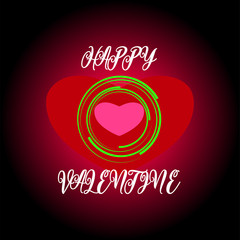 vector inscription happy valentines day with hearts