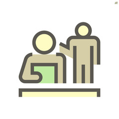 Person reading document vector icon design for business training concept design element, 48X48 pixel perfect and editable stroke.