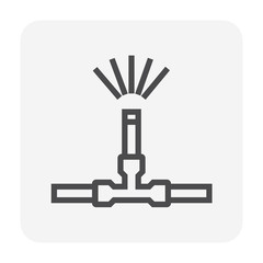 Gardening watering sprinkler vector icon design.