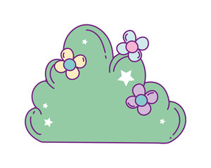 Isolated nature shrub with flowers vector design