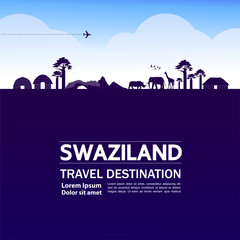 Swaziland travel destination grand vector illustration. 