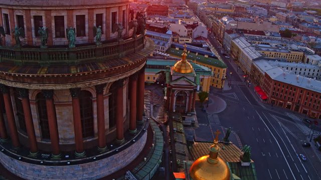 beautiful view of Saint Petersburg from a drone
