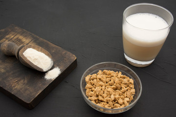 Vegetable soy protein, healthy food.