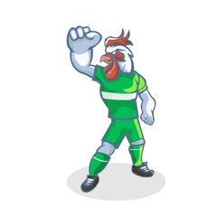 Rooster cartoon mascot design illustration