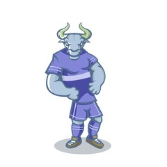 Bull cartoon mascot design illustration