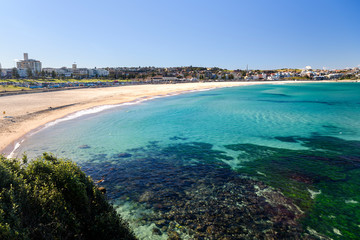 Fototapeta na wymiar Beautiful clear weather at Bondi Beach, Sydney Austral