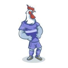 Rooster cartoon mascot design illustration