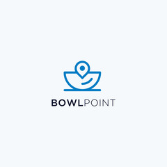 Bowl  point logo design vector template	
