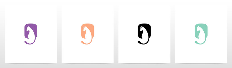  Cat With Tail On Letter Logo Design O