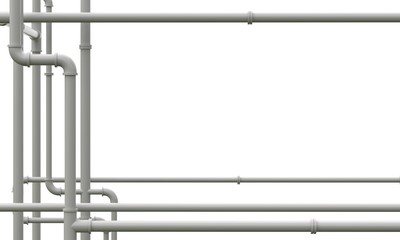 Plumbing pipes on white background 3d illustration